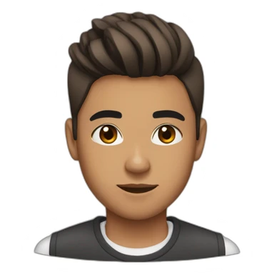 A boy with taper fade,straight hair,brown skin,asia,Dark eyebrow and smoking cigrat sticker