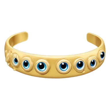 very thin gold bangle ring studded with eyeballs sticker