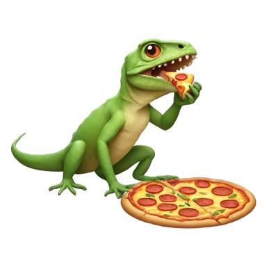 Lizard eating pizza sticker