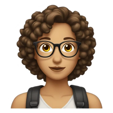 brunette girl with glasses and curly hair with text "approved" sticker