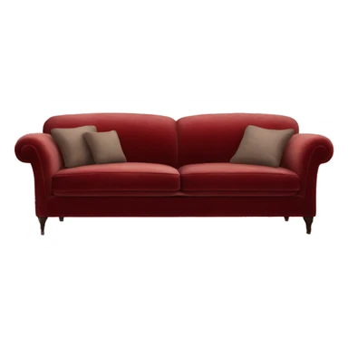 Red vintage-style,soft velvet, worn look, cozy and inviting sofa sticker
