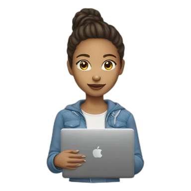 light skin girl with laptop sticker