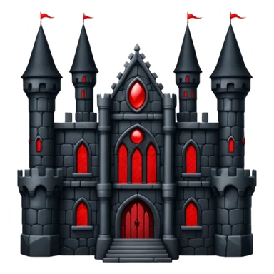 Dark Castle with the colors red and black, it should not look cartony sticker