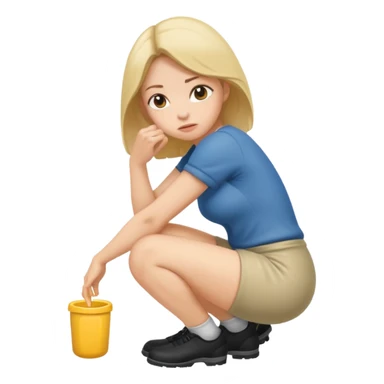 Woman squatting and pissing sticker