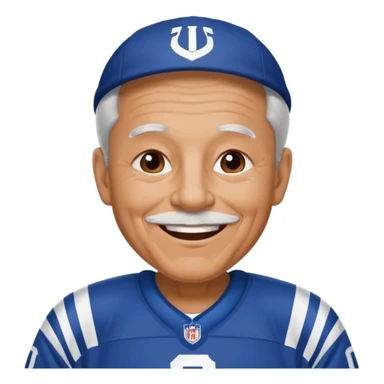A grandpa playing football in Indianapolis Colts jersey sticker