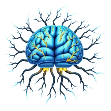 lightning brains sticker