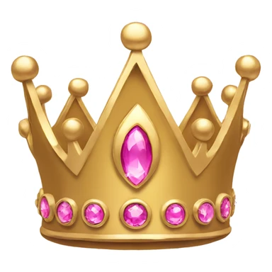 Simple gold queen crown with pink jewels sticker