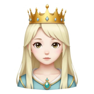 anime neko girl with crown sticker