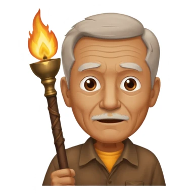 brown shirt old man The torchbearer sticker