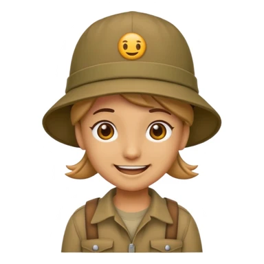 Emoji with woodland Cargo hat sticker