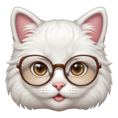 cute girl cat with big glasses sticker