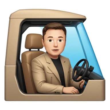 elon musk in his cybertruck  sticker