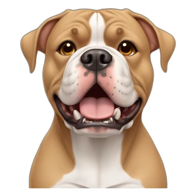 american bully dog ​​with brown face sticker