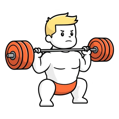 White man lifting weights  sticker
