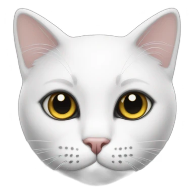 white cat with black spots sticker