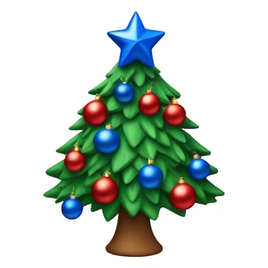 Christmas tree with red and blue decoration  sticker