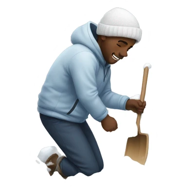 Black man picking snow sticker