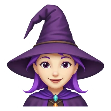 witch in purple hat cute sticker