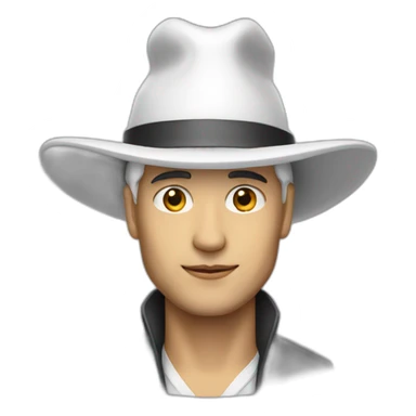 Man wearing a long pointy white hat  sticker