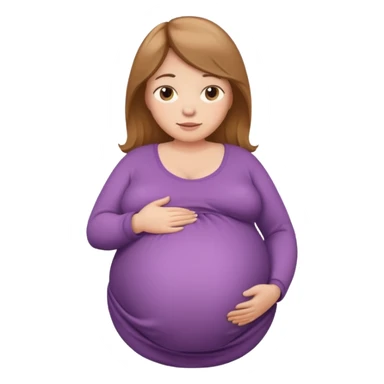 very heavily pregnant overdue woman with very very large belly sticker