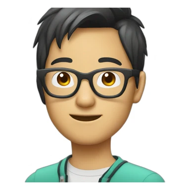 Asian nerd with wayfarer glasses sticker