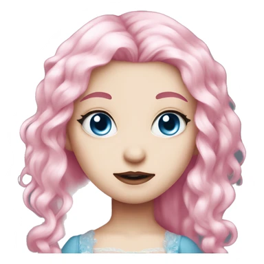 Cute pink pale vampire princess blue eyes pink hair sticker