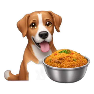 Dog eating biryani sticker
