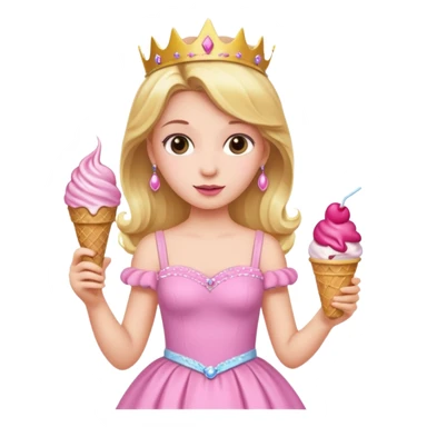 Princess with ice cream sticker