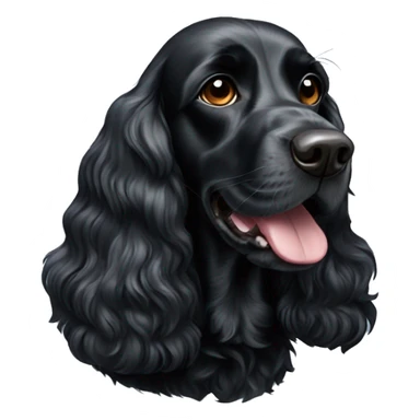Black english Cocker spaniel sticker