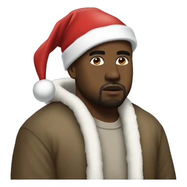 kanye west with a santa hat on  sticker