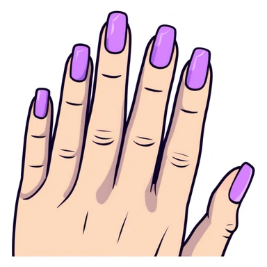 lilac pastel manicure with short nails sticker