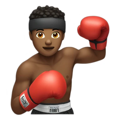 A amateur boxer with headgear and gloves sticker