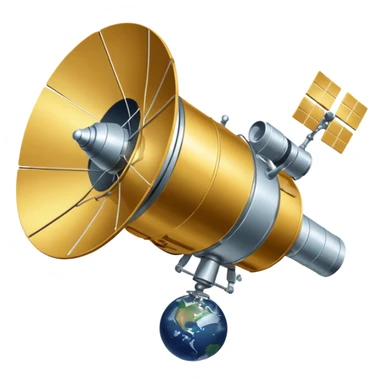 orbiting satellite in space observing stars sticker