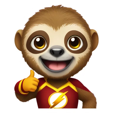 sloth The Flash shows thumbs up sticker