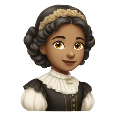 light-skinned young girl in 19th century costume sticker