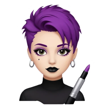 Punk haired make up artist sticker