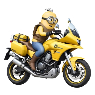dibujo de moto VStron con un minions montado sticker