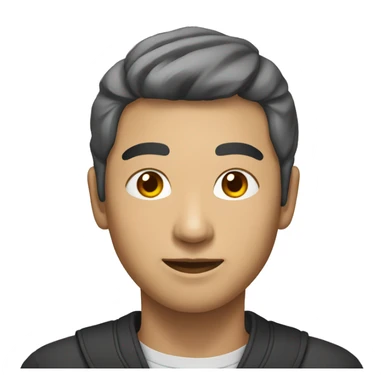 Male Asian portrait, with the sune in the background sticker