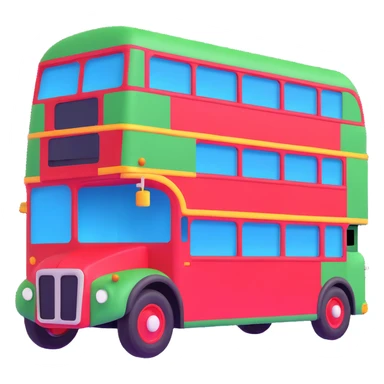 green double decker bus sticker