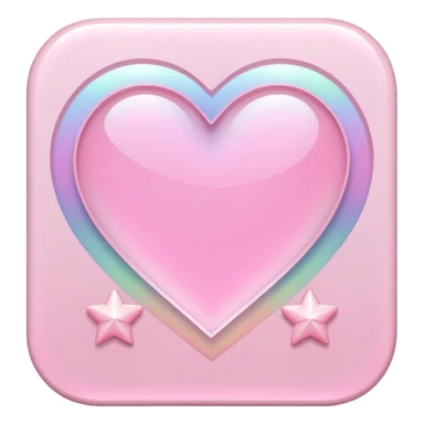 Iridescent pastel pink romantic formal elegant sophisticated cultured neat pretty beautiful nifty app icon with tiny heart shape and tiny star shape sticker