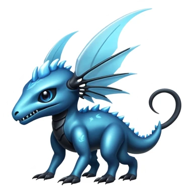 Shiny Dark Edgy  Inteleon-Amaura-Fakémon-hybrid-creature (full body)  sticker