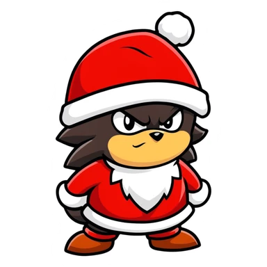 Shadow the hedgehog wearing Christmas hat sticker