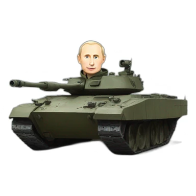 Putin in a tank sticker