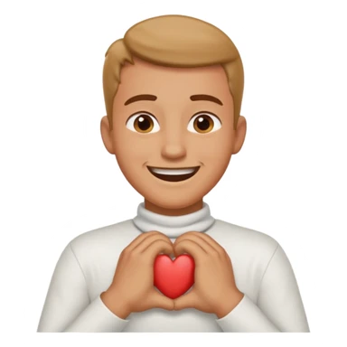 Man with hands gripped around neck crossed like he is choking while smiling sticker