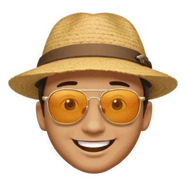 man happy satisfied with floatin arround sticker