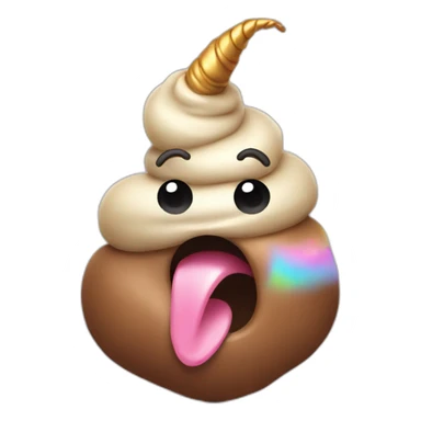 poop with a unicorn horn sticker