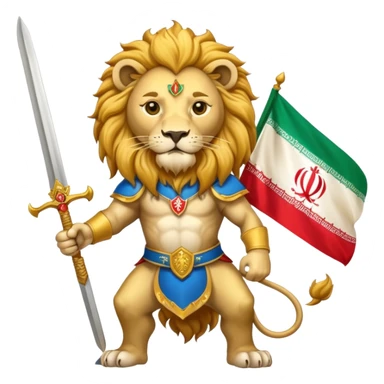 پرچم ایران خورشید و شمشیر به دست شیر sticker