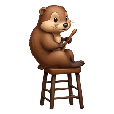Beaver stilling on bar stool sticker