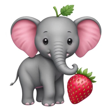 elephant on a strawberry sticker