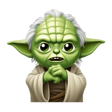 angry yoda with hand  sticker